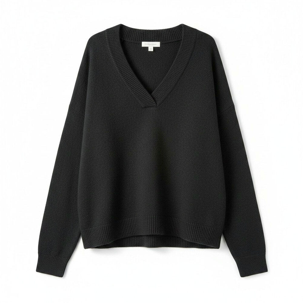 Treasure & Bond Nordstrom Womens V Neck Sweater Black Size XL with FLAW